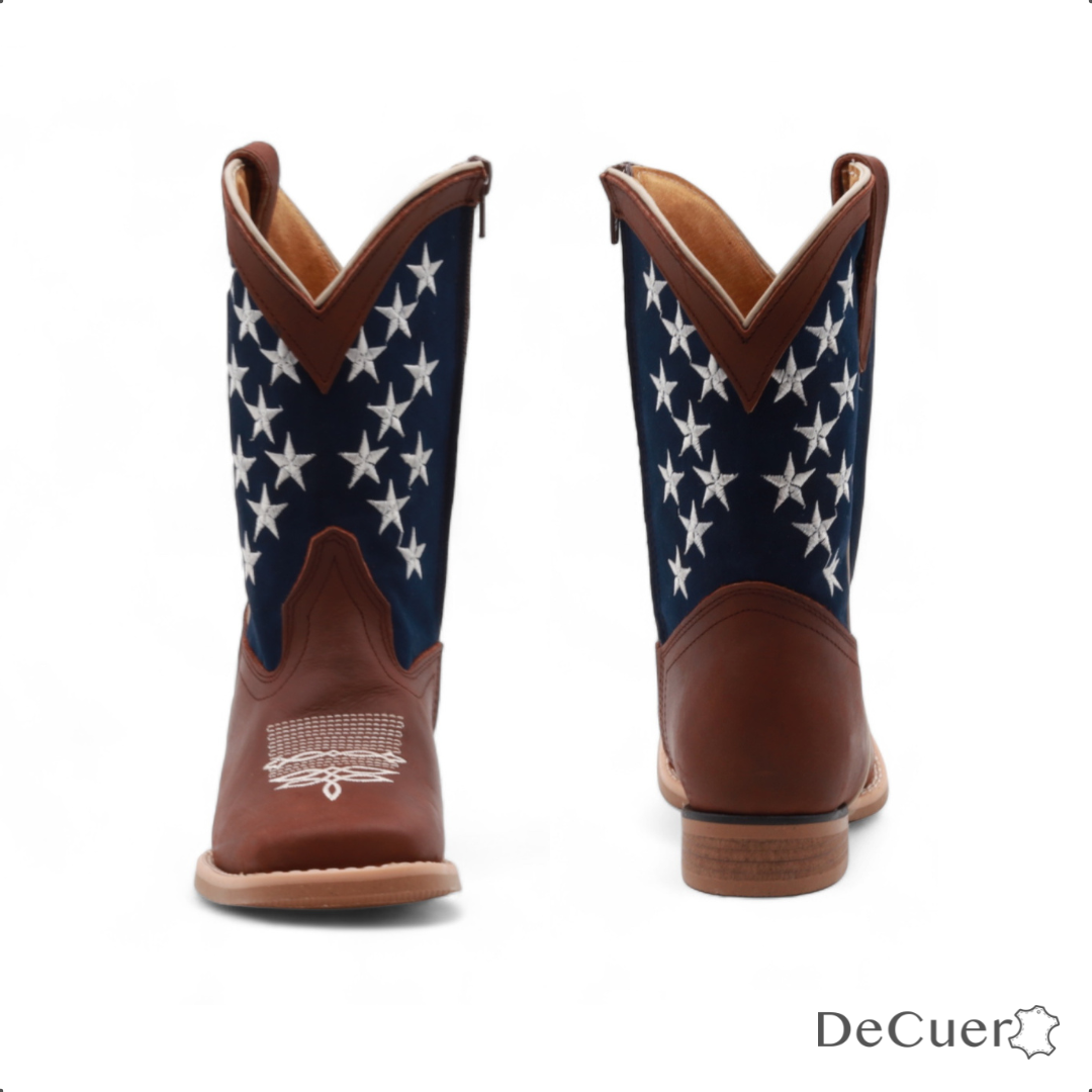 Carson Juniors Brown Leather Boots