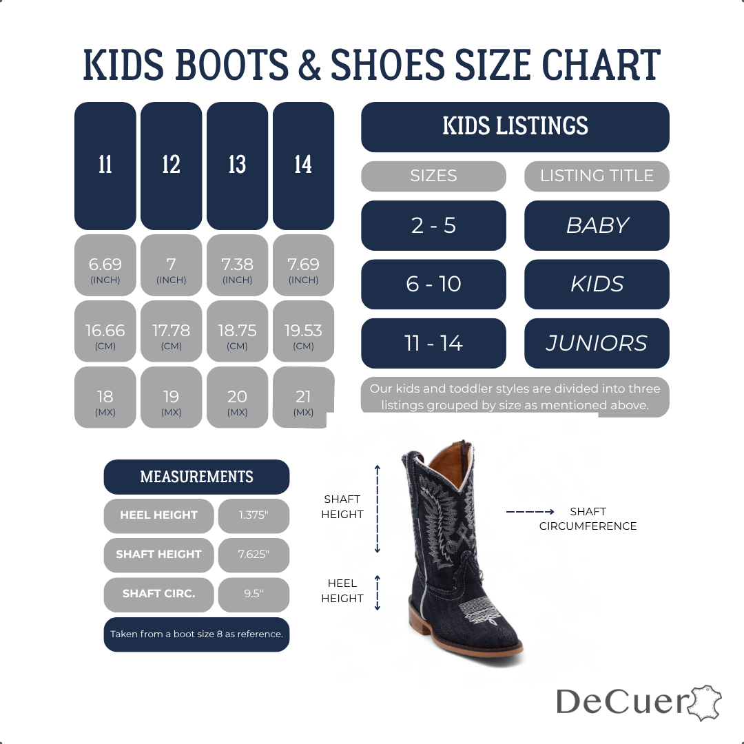 Sadie Kids Denim Leather Boots