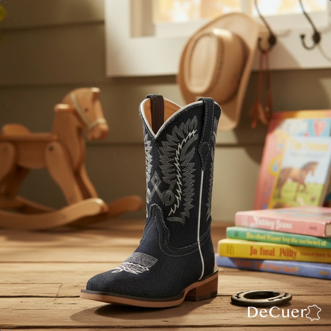 Sadie Kids Denim Leather Boots