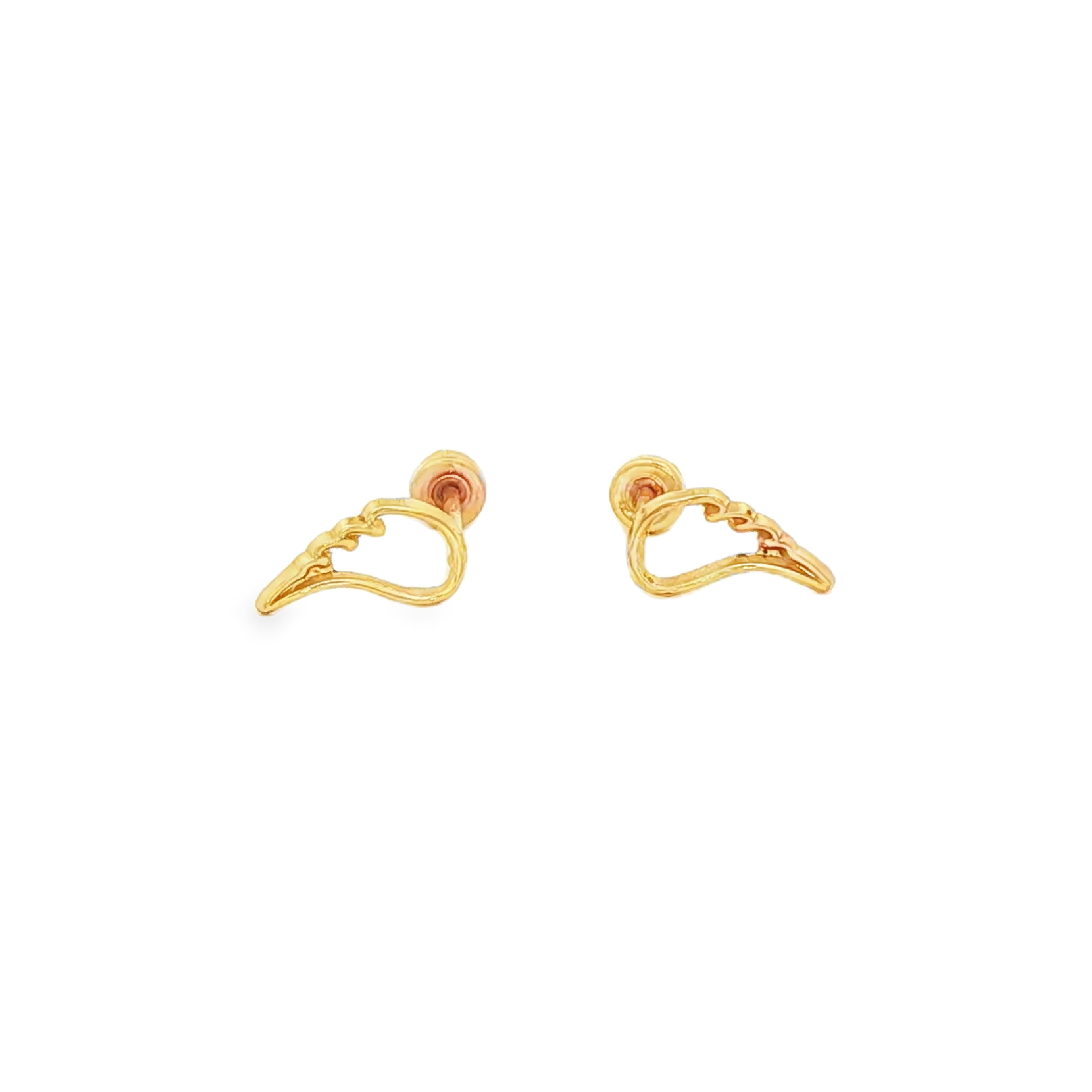 Delicate Winged Yellow Gold 10K Stud Earrings