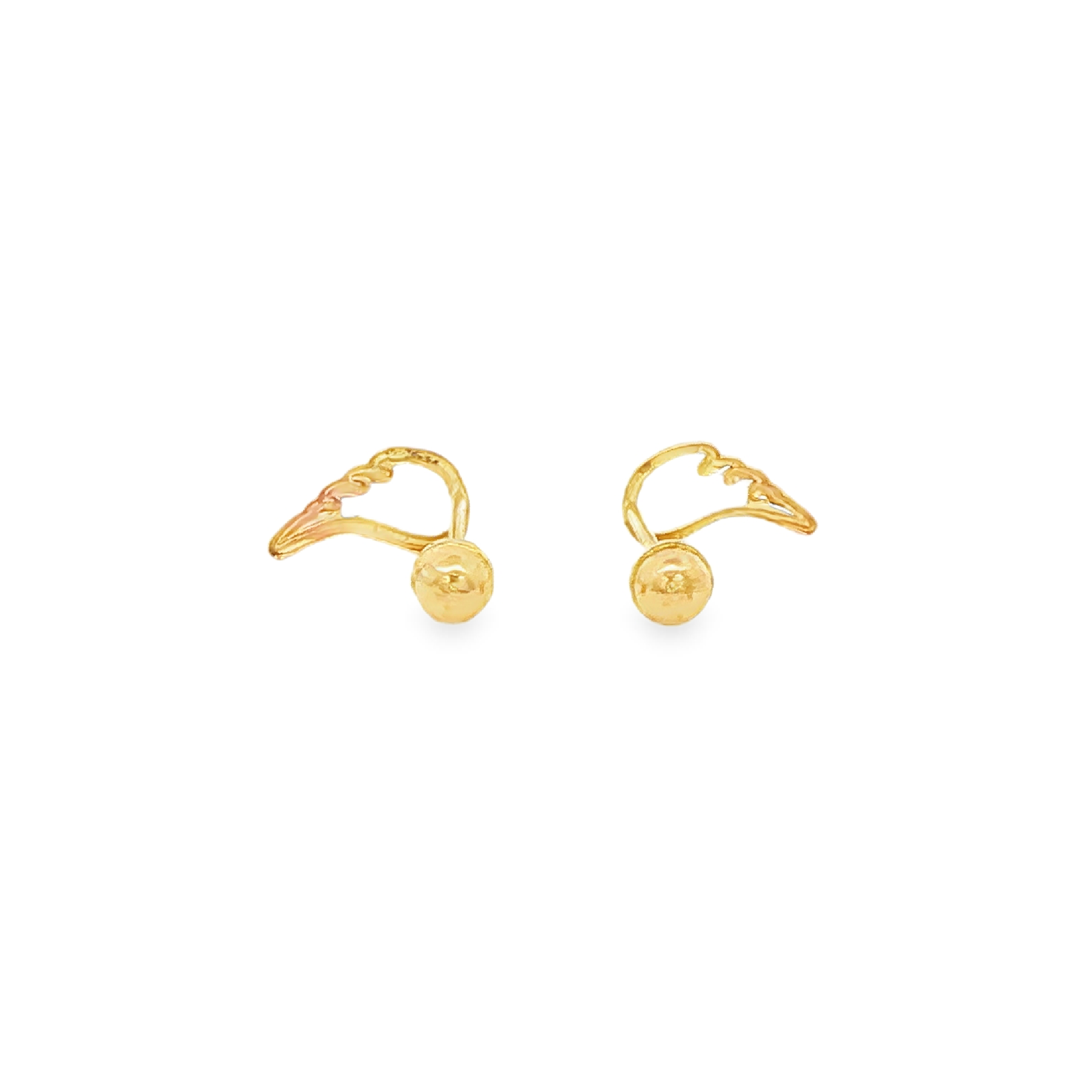 Delicate Winged Yellow Gold 10K Stud Earrings