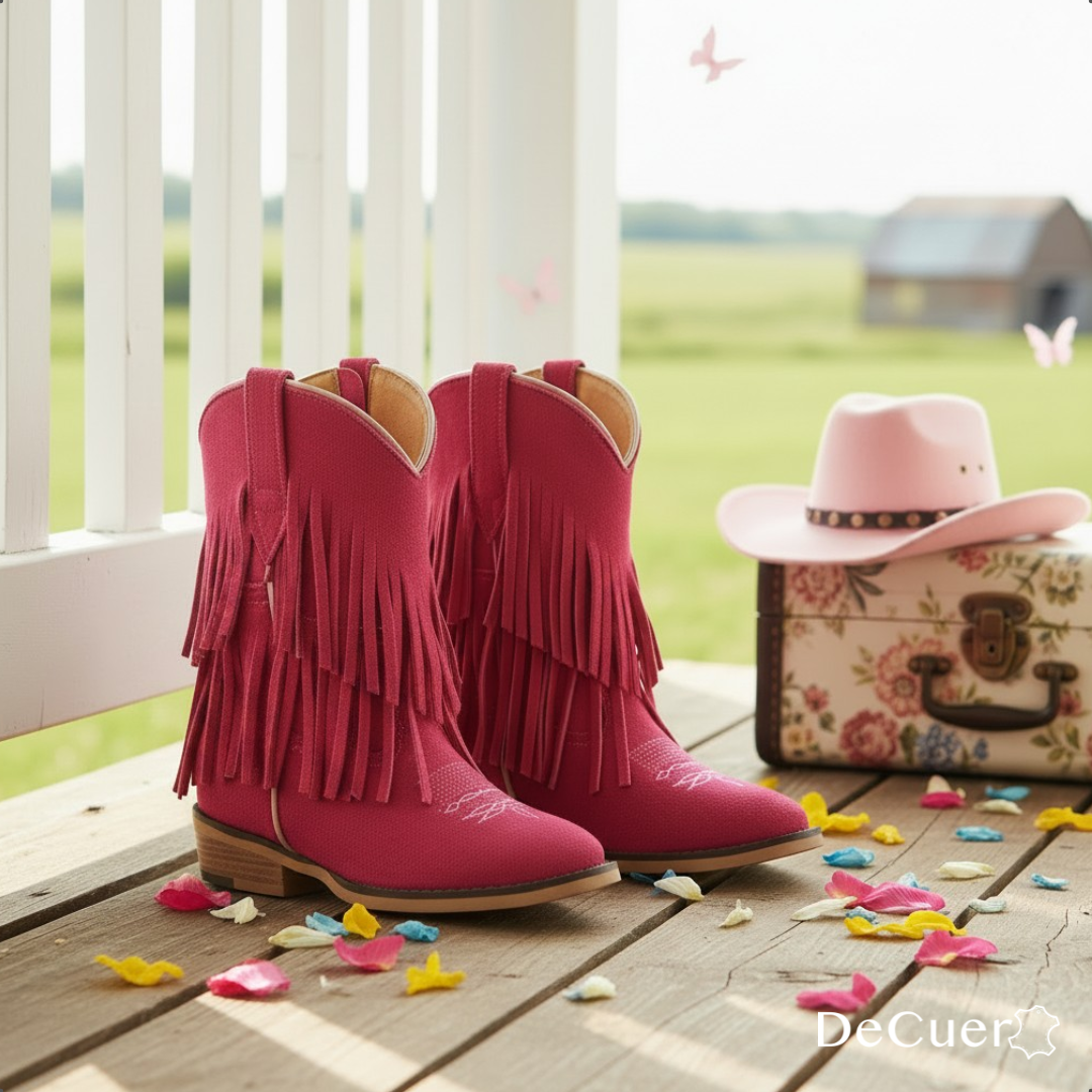 Ella Juniors Fuchsia Suede Leather Boots