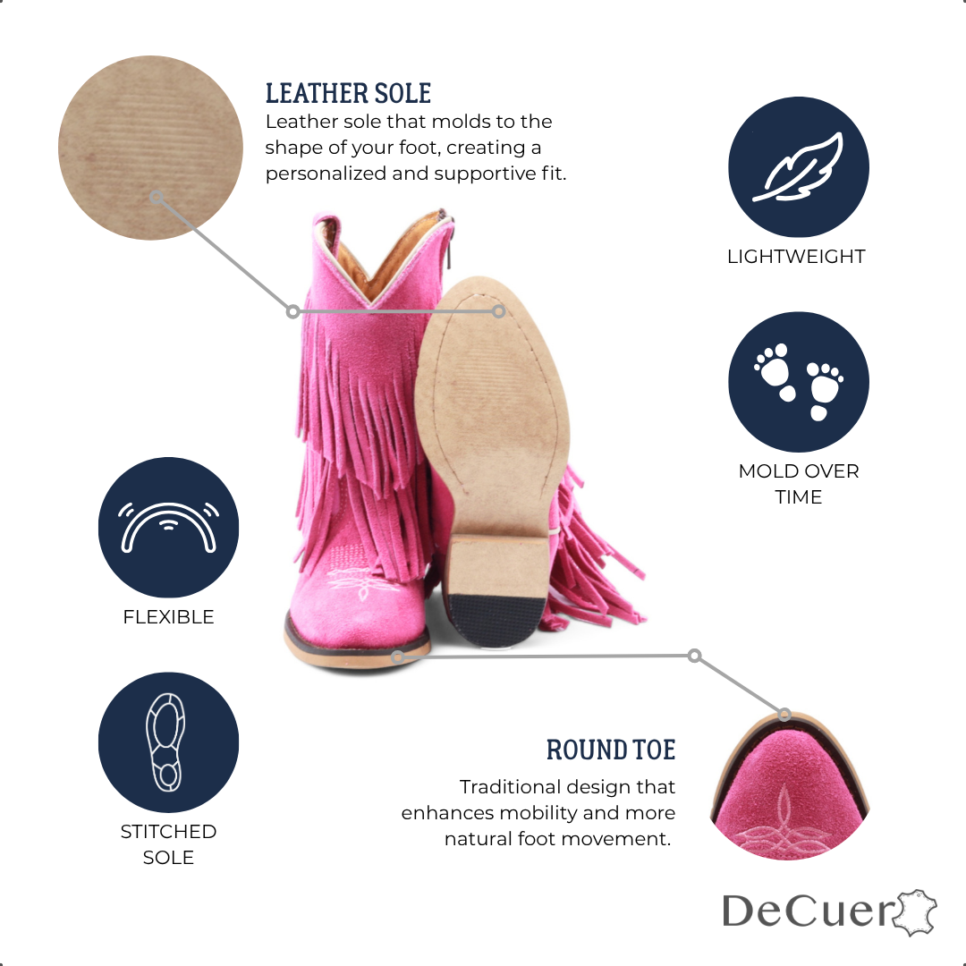 Ella Kids Pink Suede Leather Boots