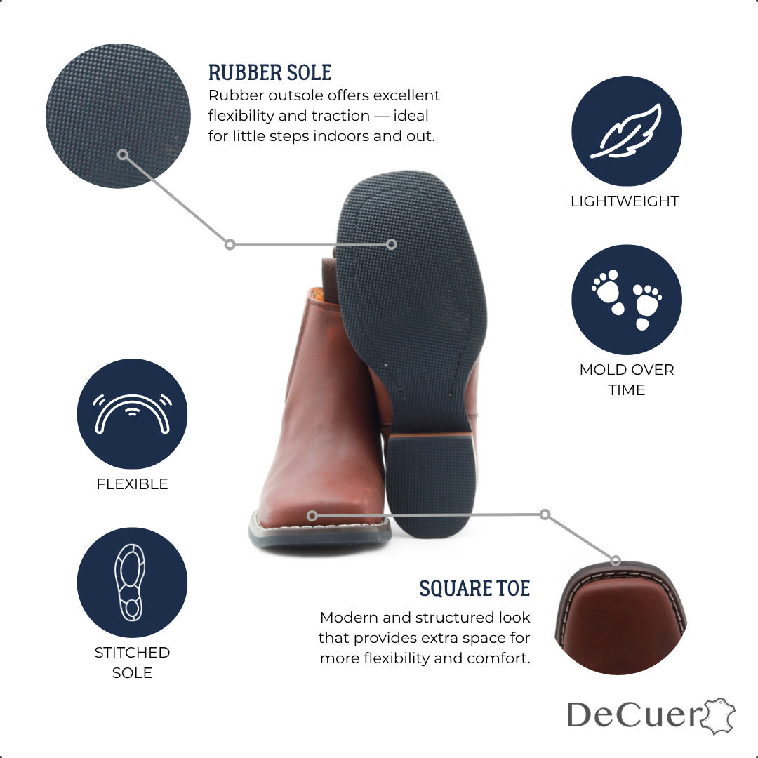 Evan Juniors Brown Leather Short Boots