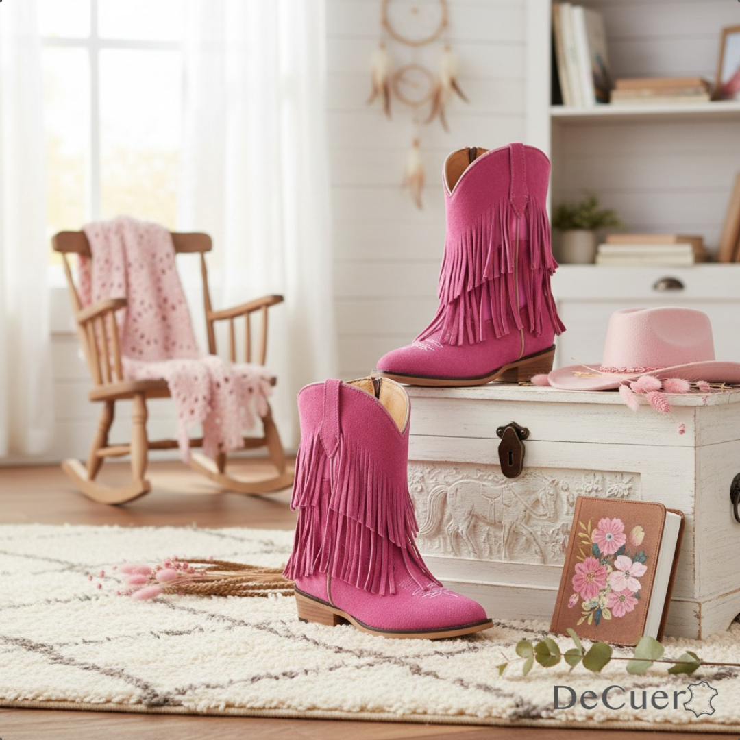 Ella Juniors Pink Suede Leather Boots