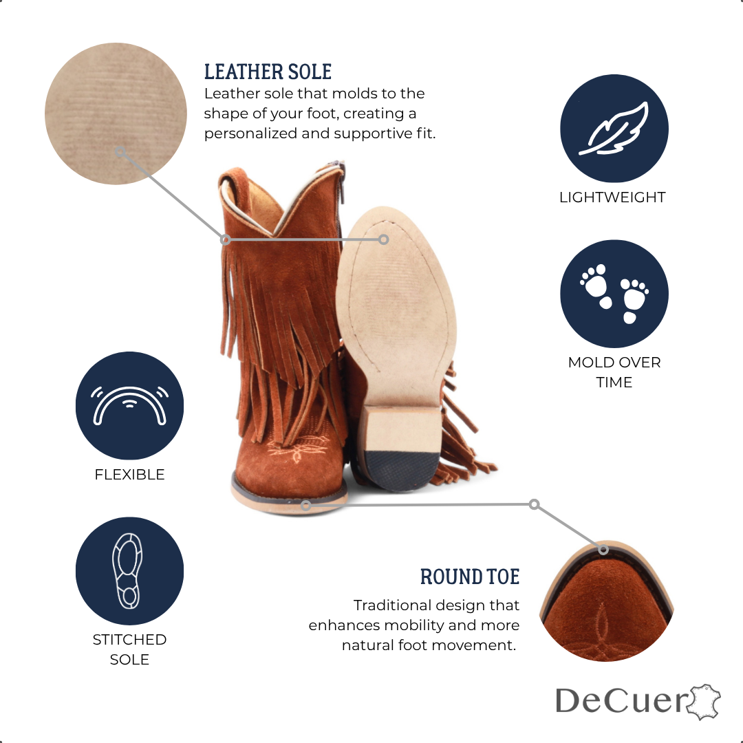 Ella Kids Camel Suede Leather Boots
