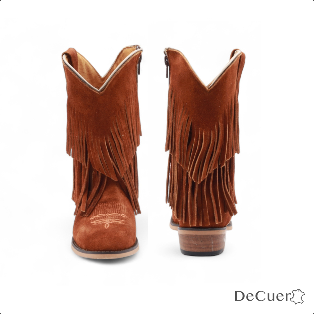 Ella Juniors Camel Suede Leather Boots