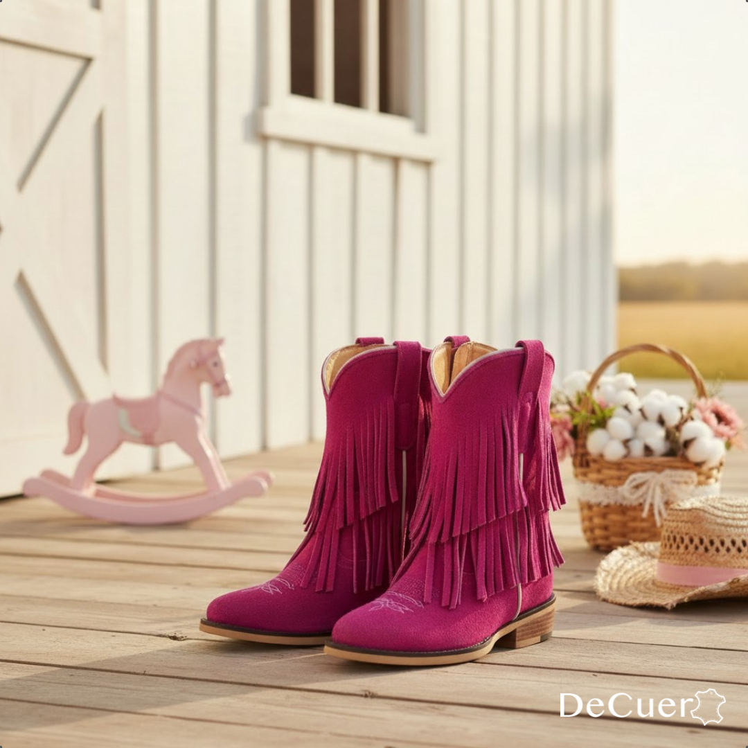 Ella Juniors Gardenia Suede Leather Boots