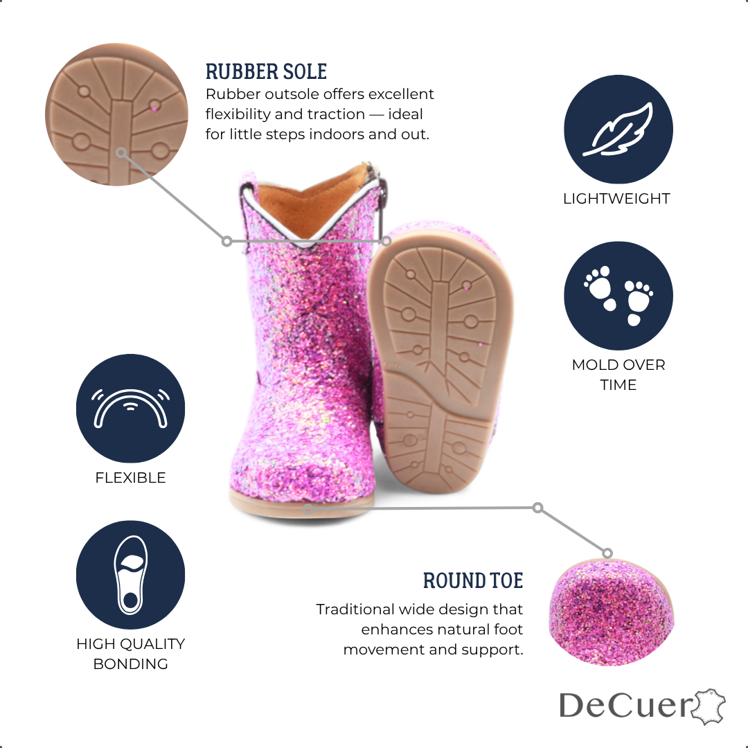 Annie Baby's Fuchsia Glitter Leather Boots