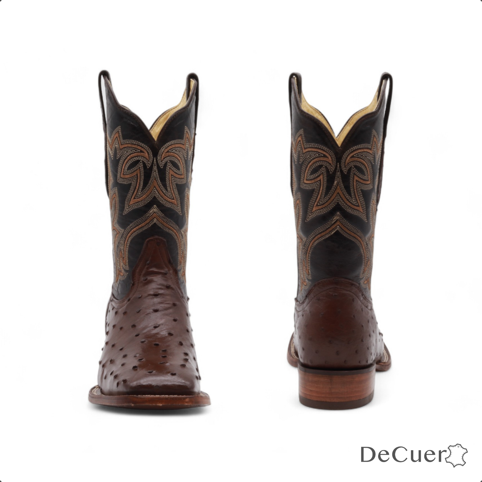 Tafari Men's Brown Ostrich Exotic Leather Boots