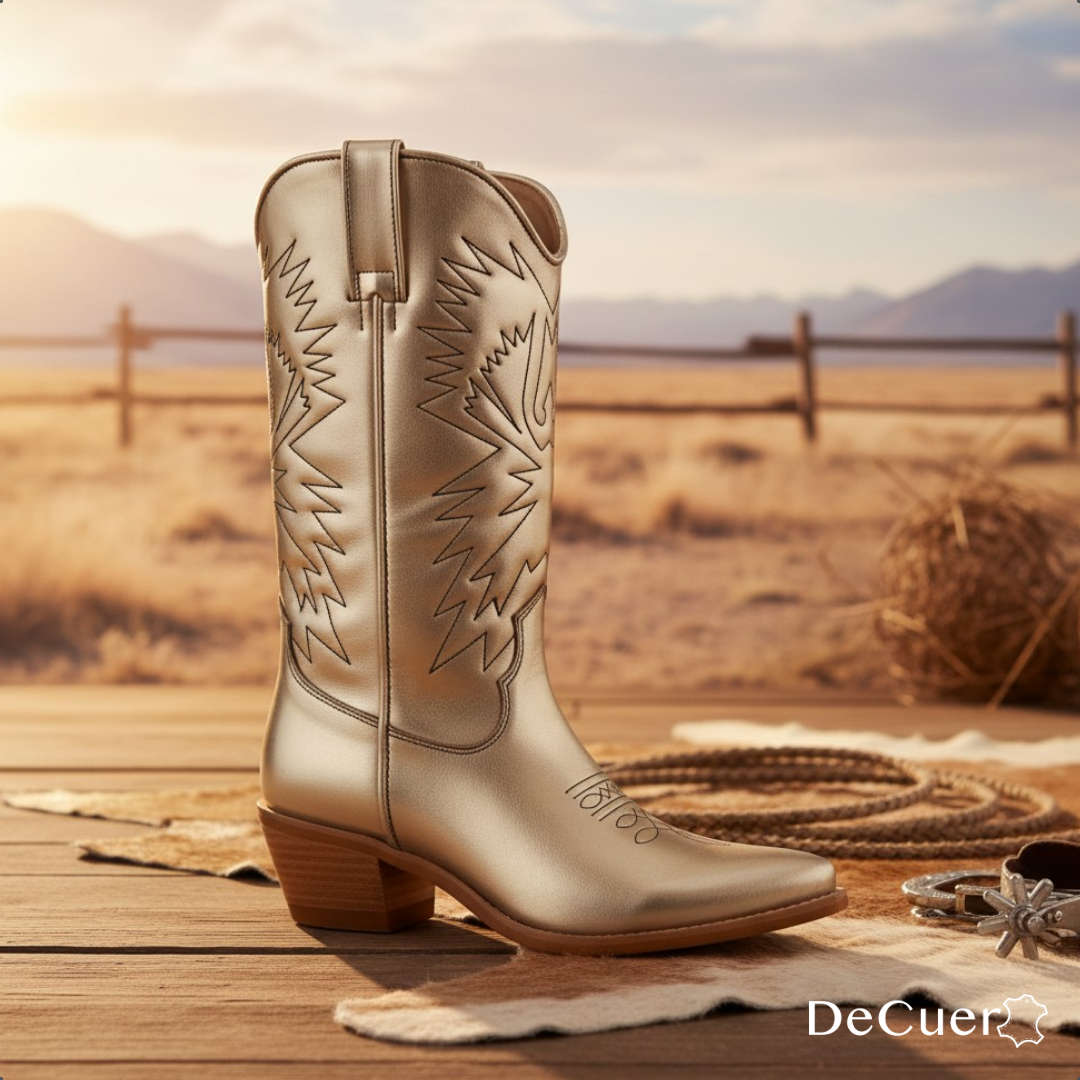Cowgirl Women's Metallic Gold Leather Boots