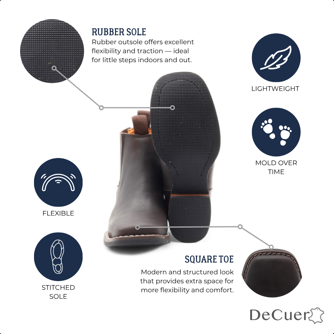 Evan Juniors Dark Brown Leather Short Boots