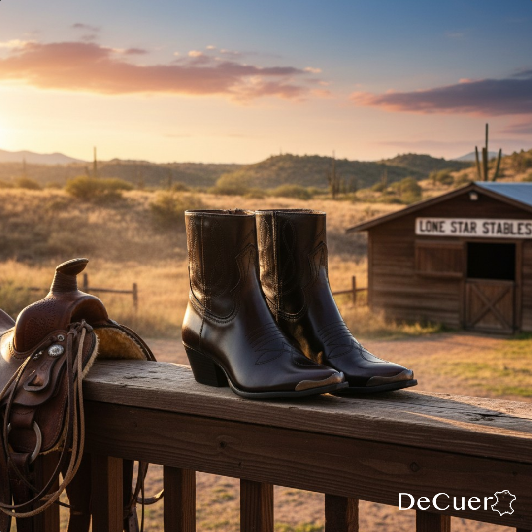 Oeste Women's Brown Leather Short Boots