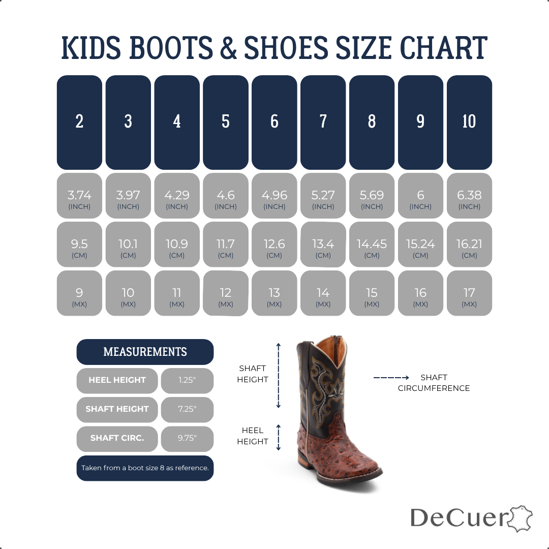 Cedric Kids Shedron Ostrich Print Leather Boots