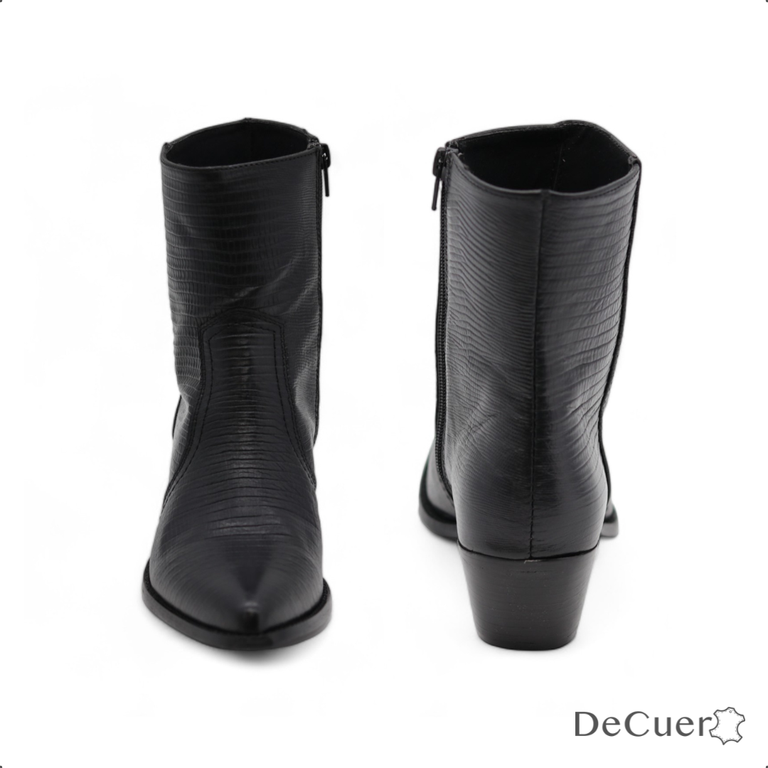 Texana Women's Black Leather Short Boots