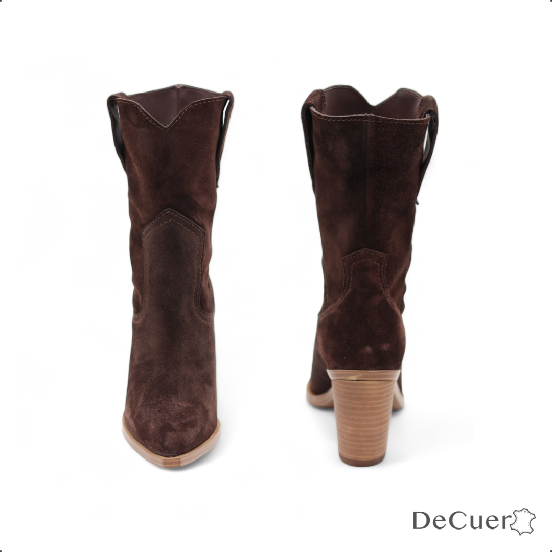 Bufalo Women's Brown Suede Leather Short Boots