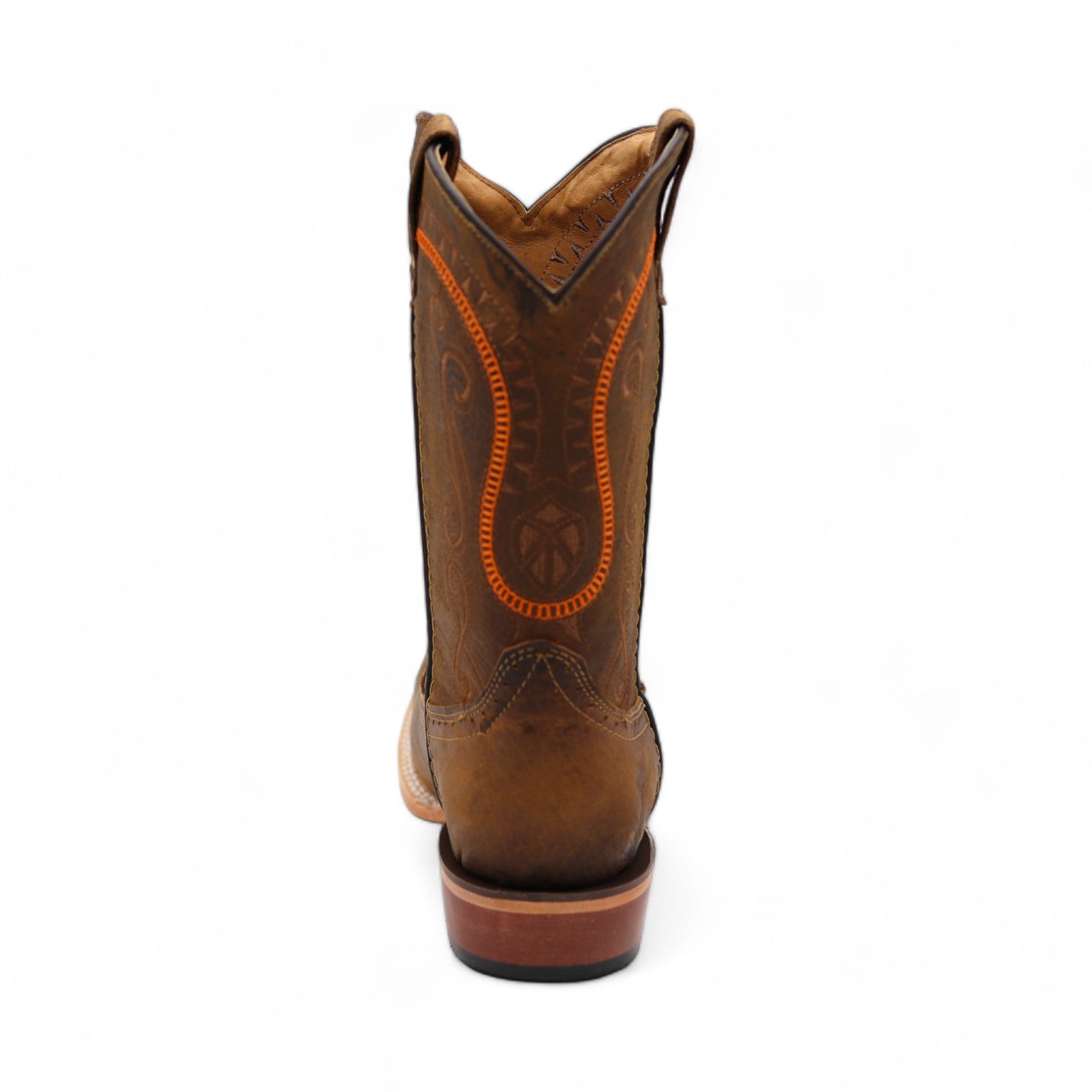 Houston Men's Elephant Printed Brown Leather Boots