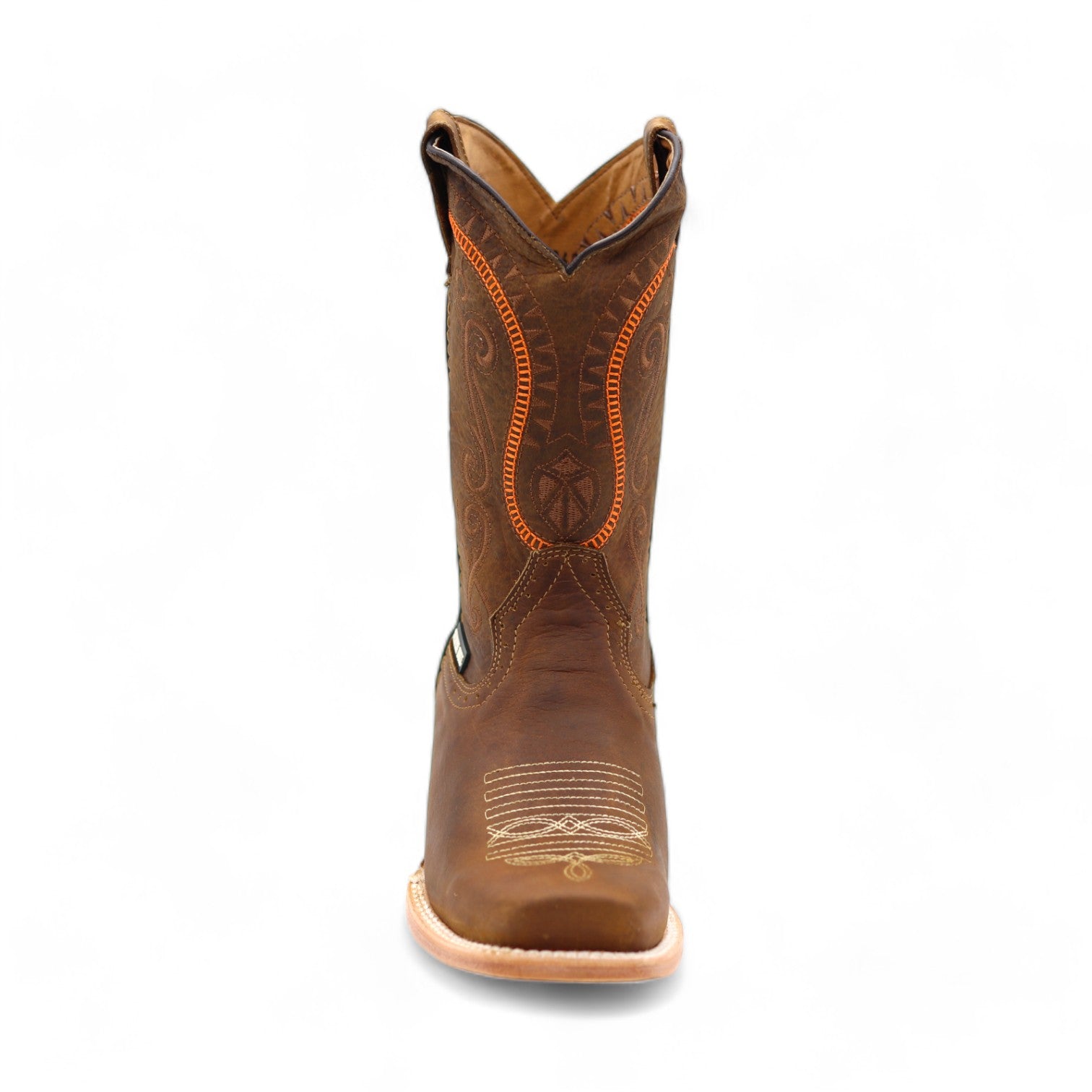 Houston Men's Elephant Printed Brown Leather Boots