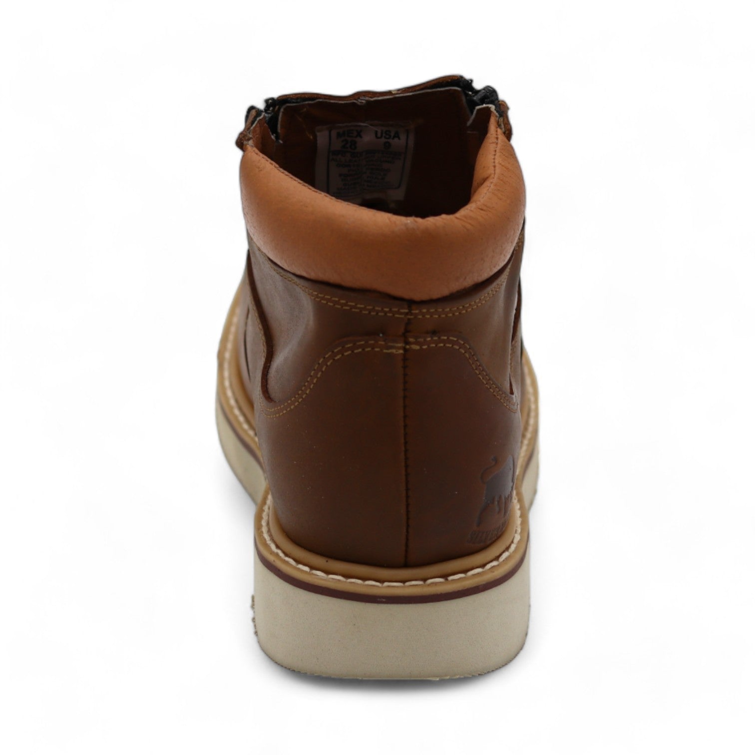 El Paso Men's Camel Leather Short Boots