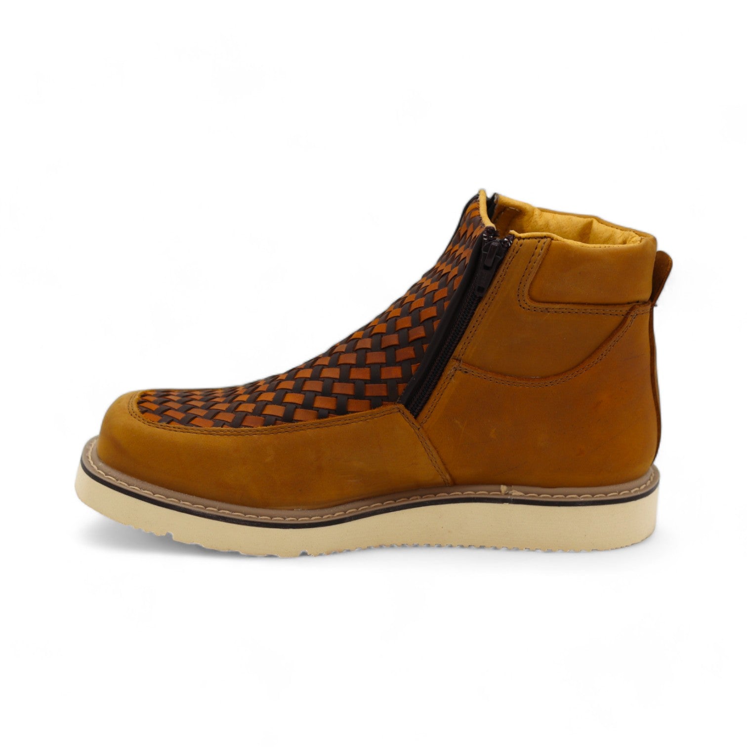 Tejido Men's Camel Leather Short Boots