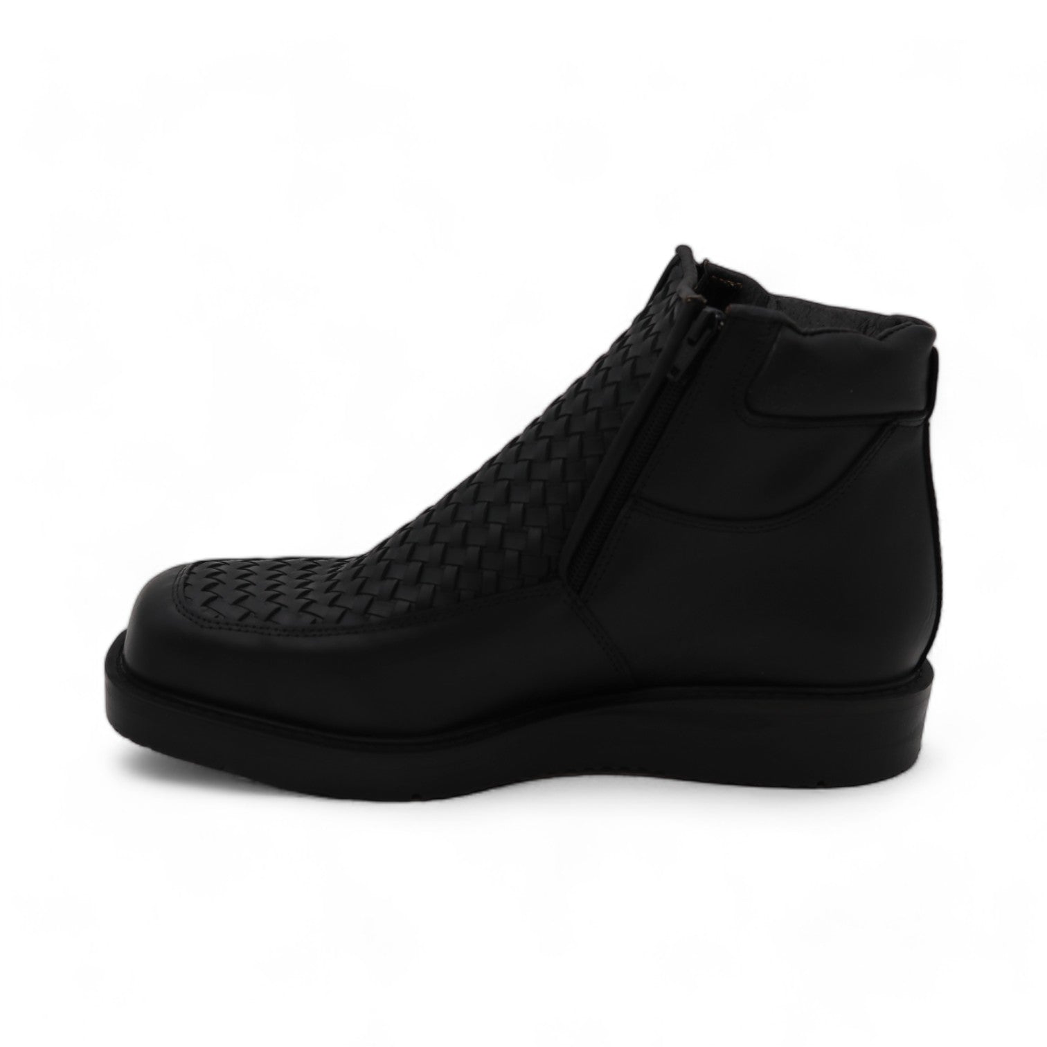 Tejido Men's Black Leather Short Boots