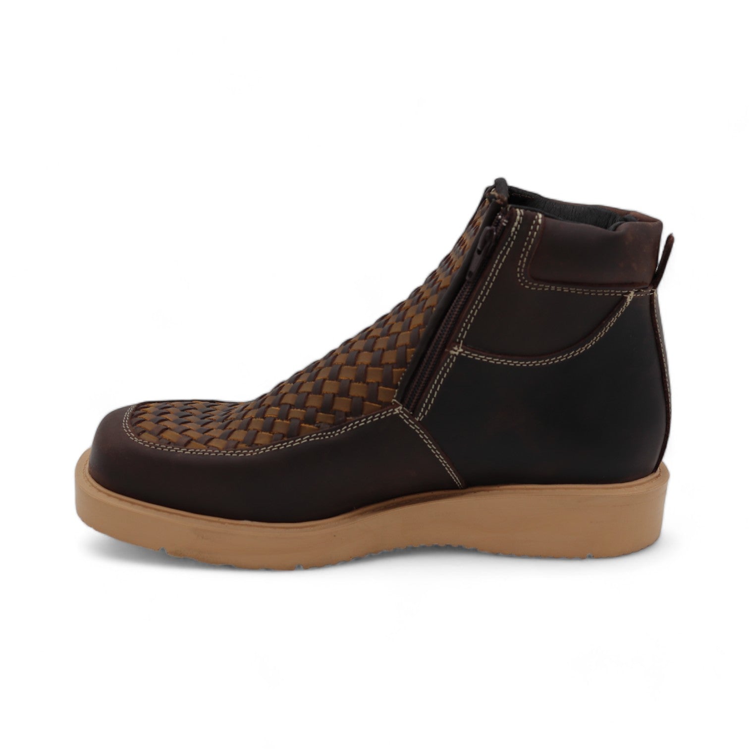 Tejido Men's Brown Leather Short Boots