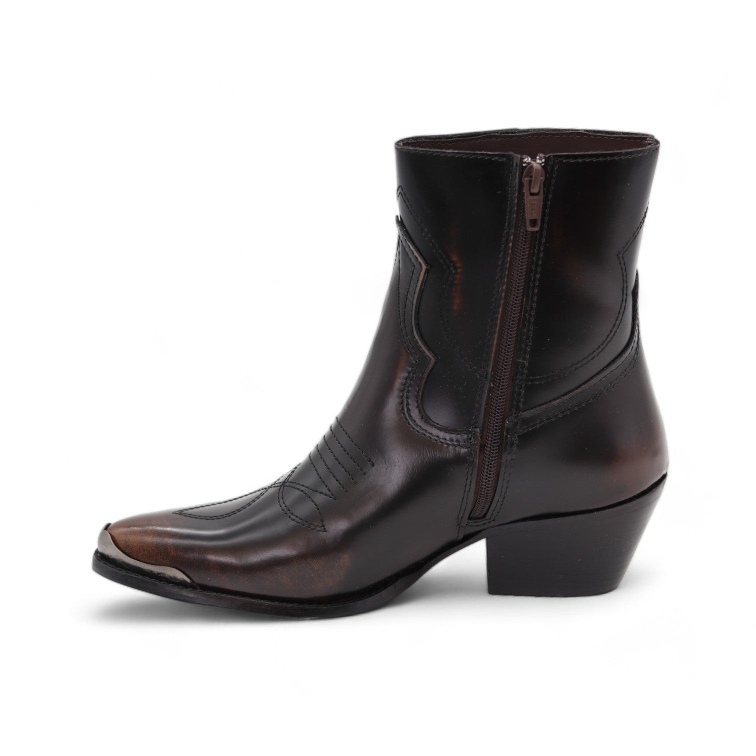 Oeste Women's Brown Leather Short Boots