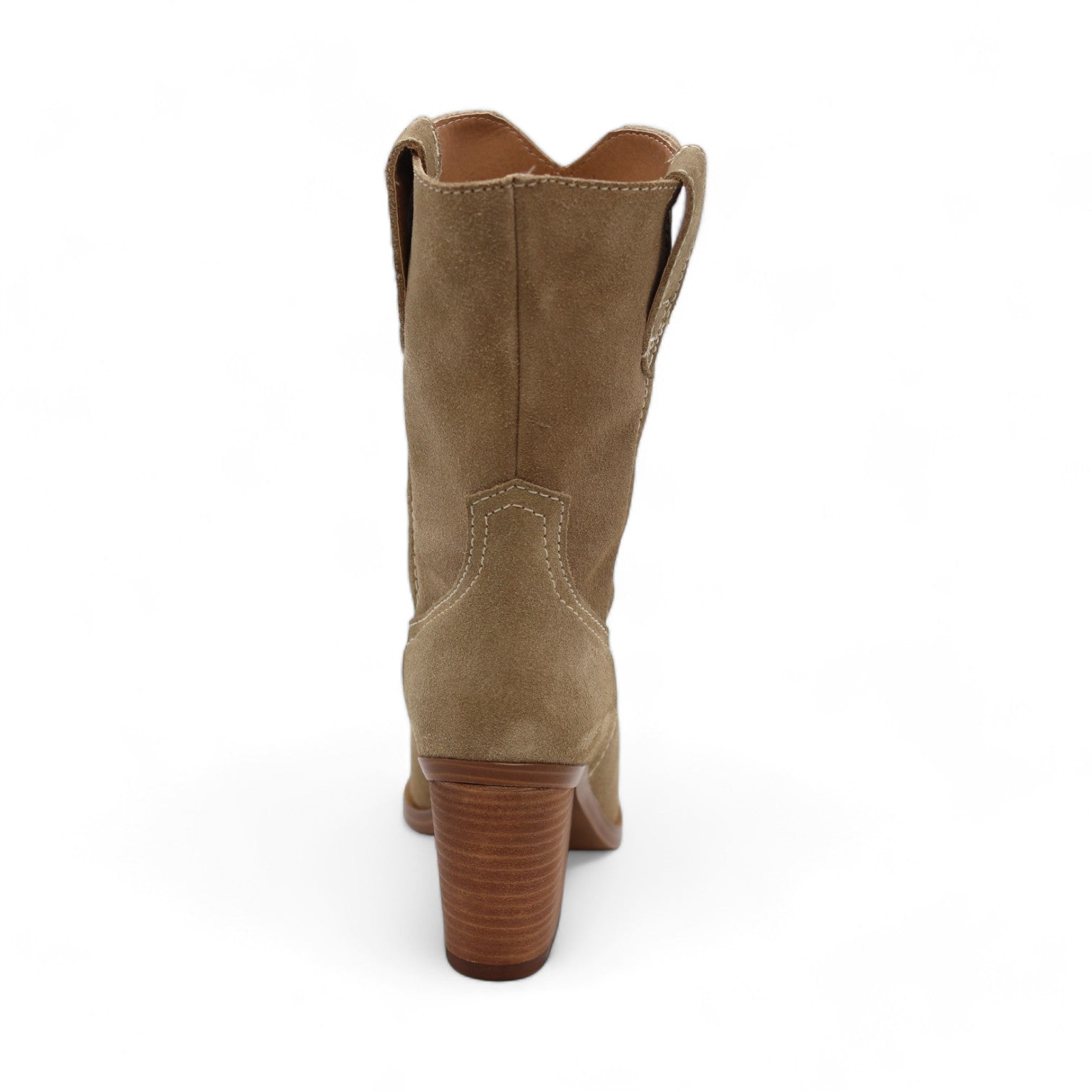 Bufalo Women's Beige Suede Leather Short Boots