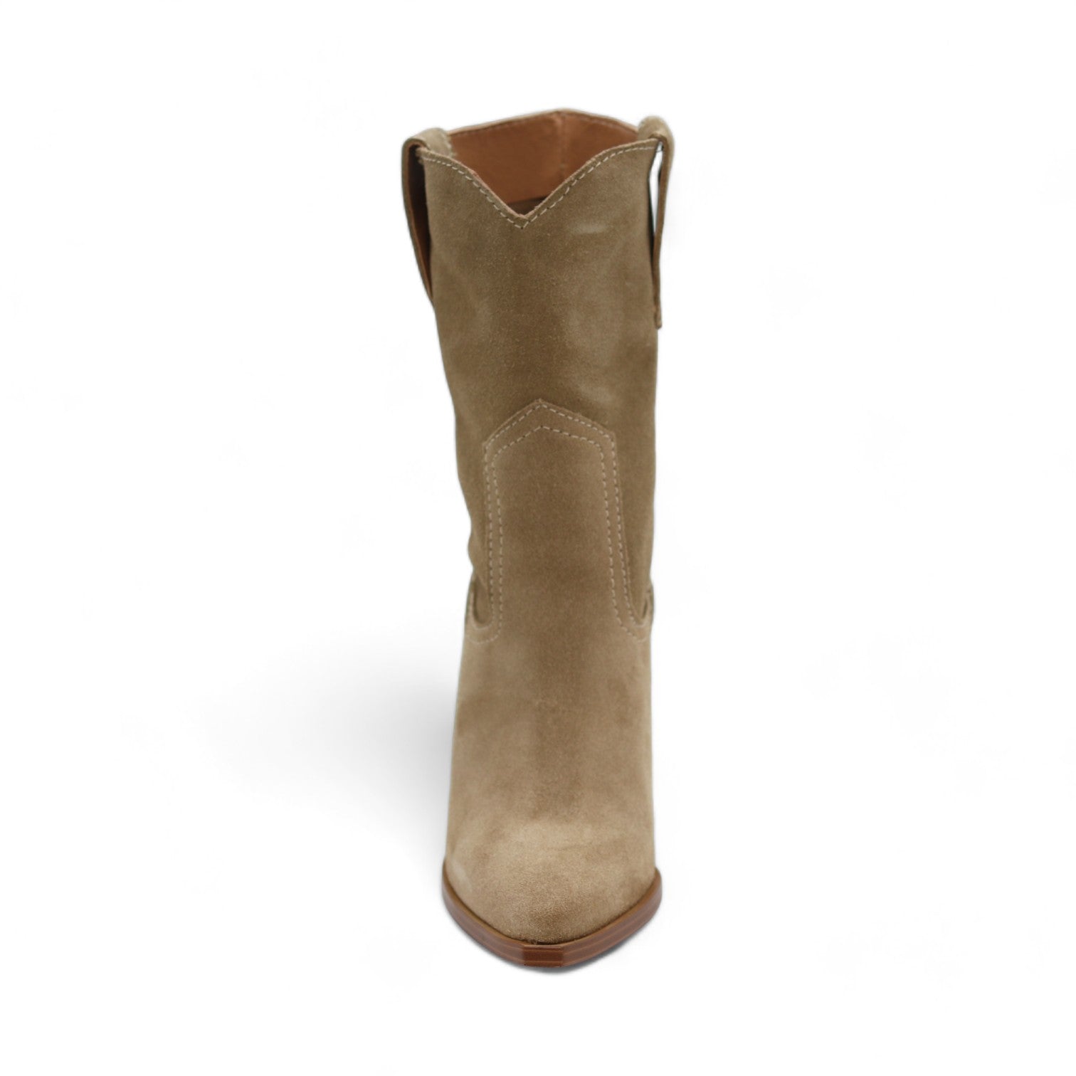 Bufalo Women's Beige Suede Leather Short Boots