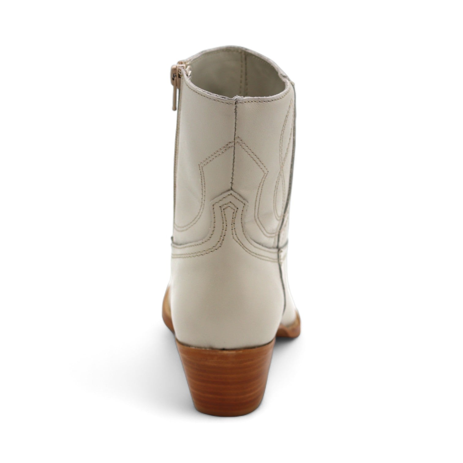 Oeste Women's White Leather Short Boots