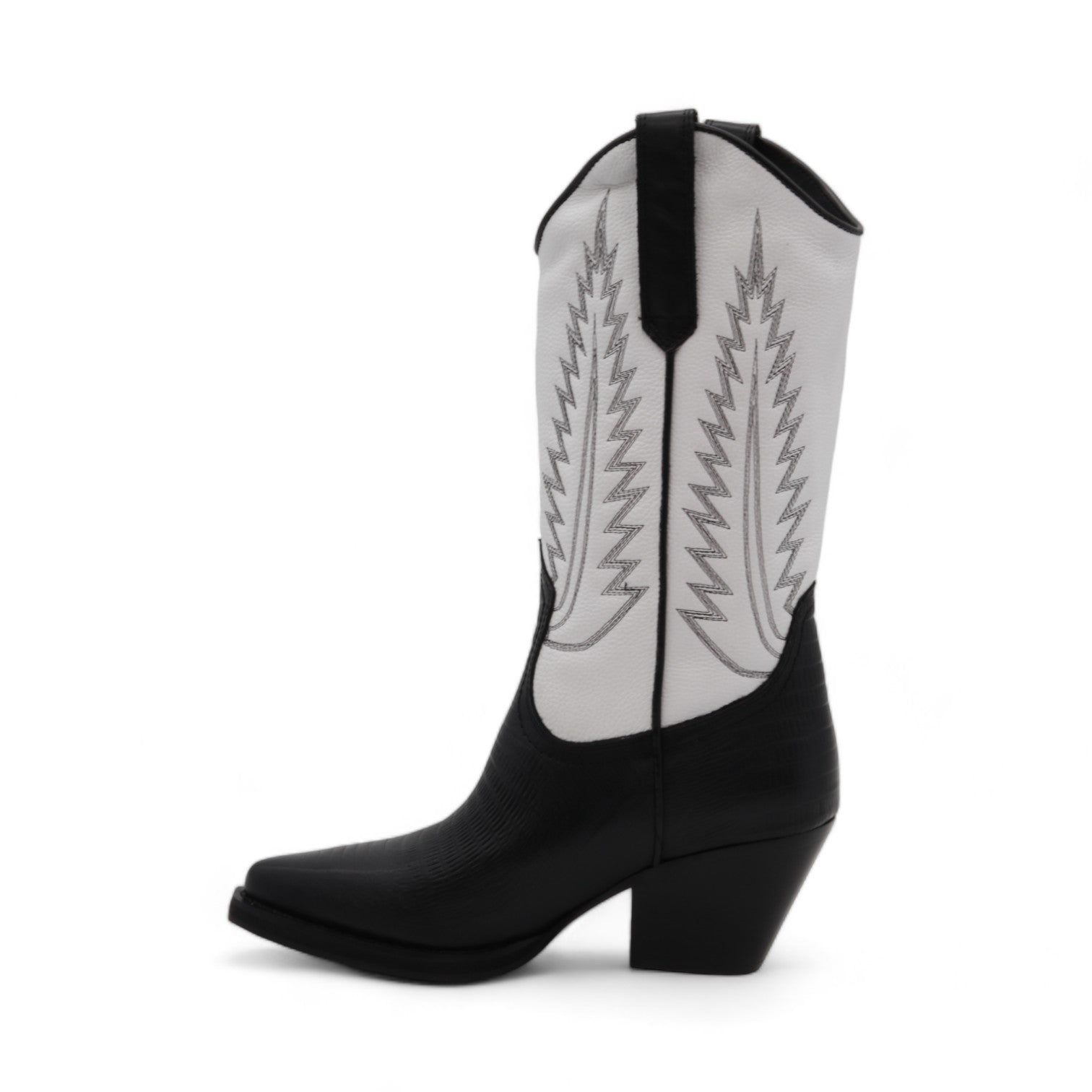 Cactus Women's Black & White Leather Boots