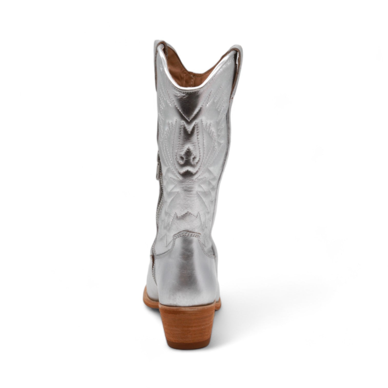 Cowgirl Women's Metallic Silver Leather Boots