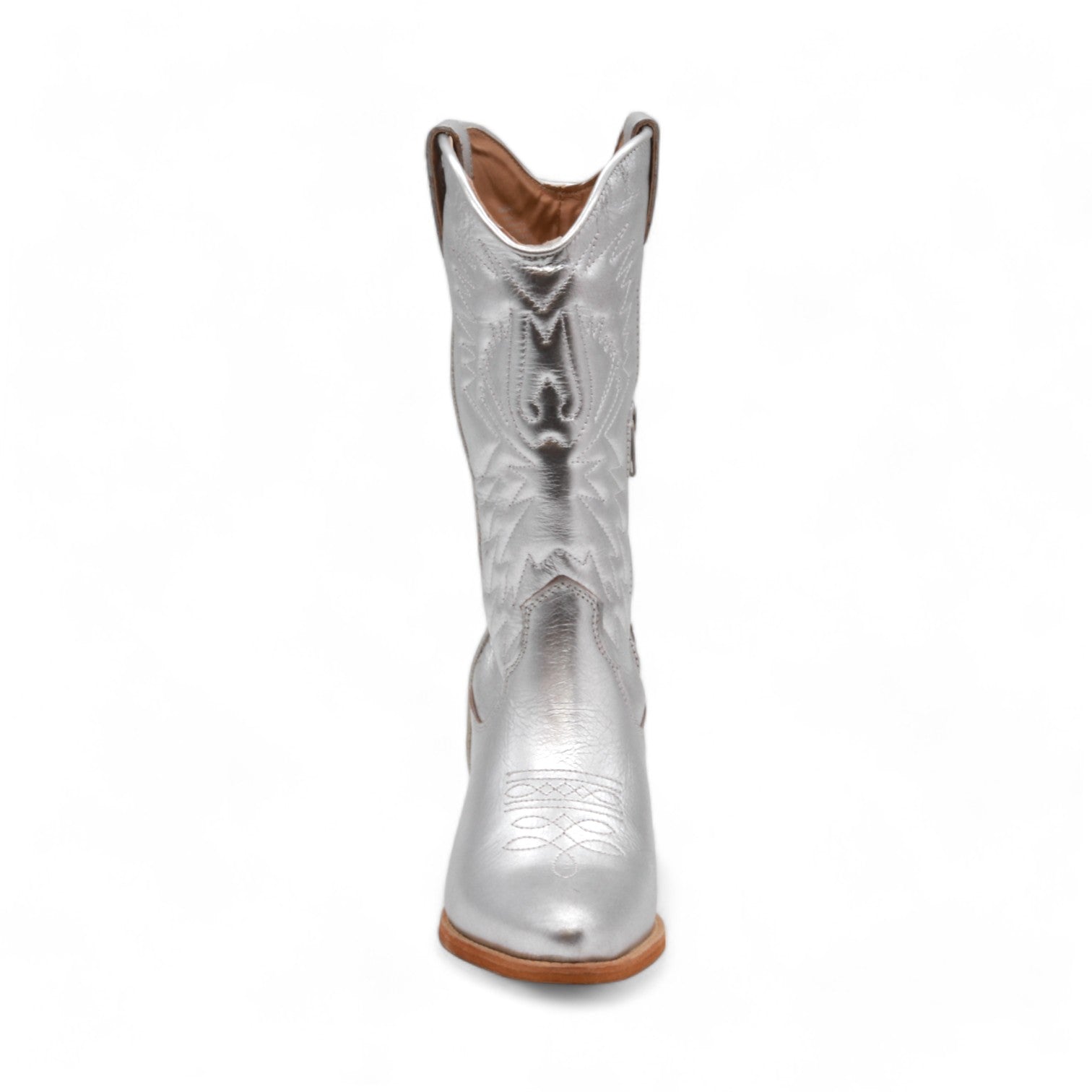 Cowgirl Women's Metallic Silver Leather Boots