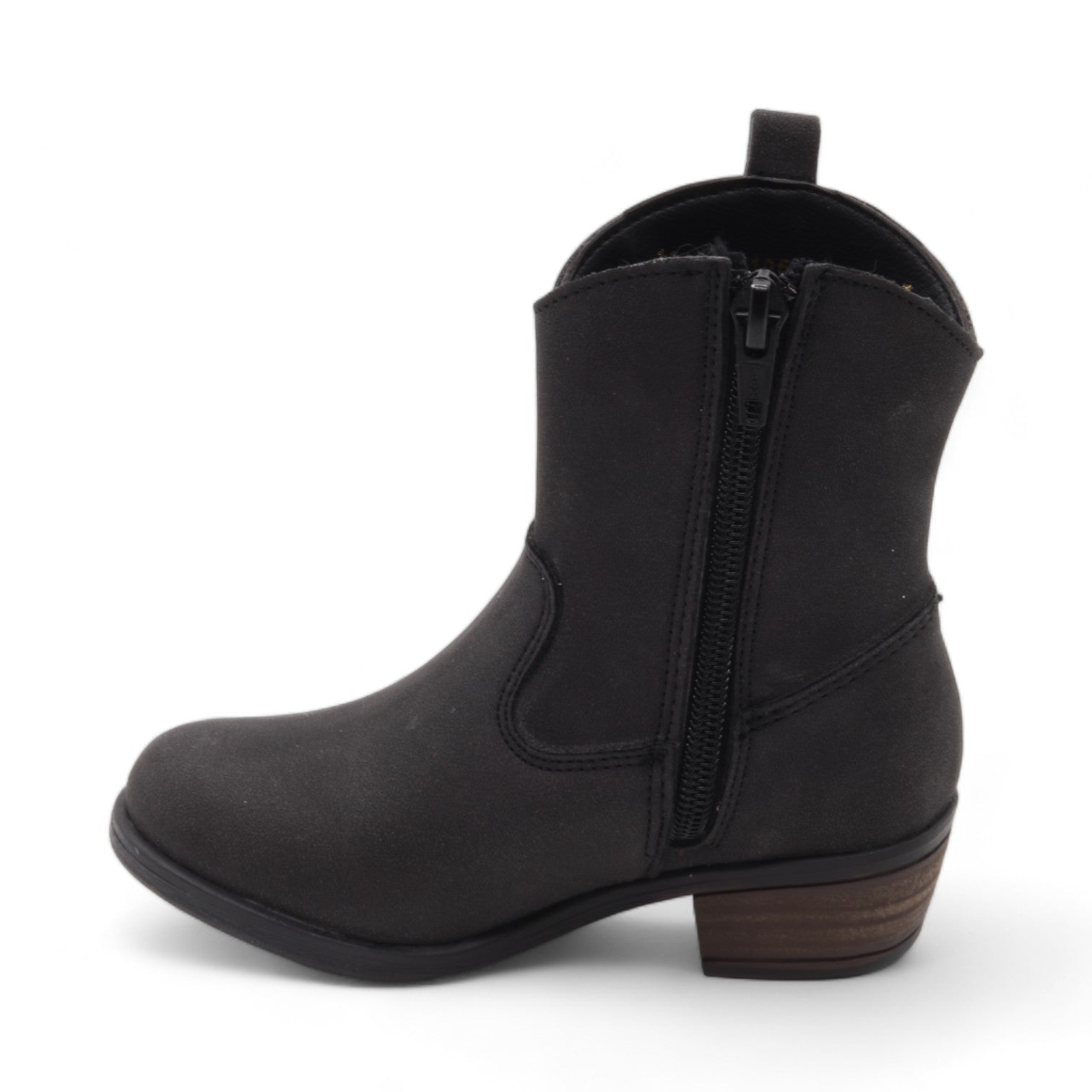 Ashley Girl's Black Faux Leather Boots