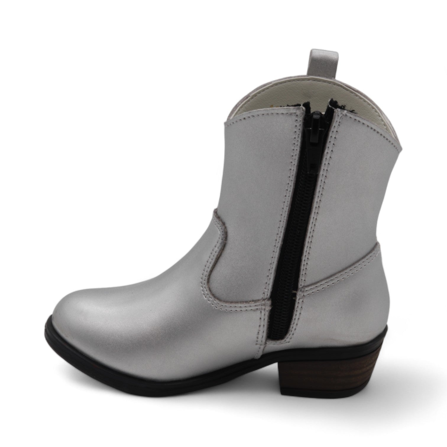 Superstar Girl's Metallic Silver Faux Leather Boots