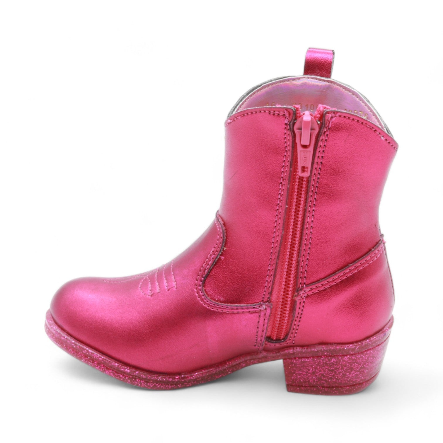 Barbie Girl's Metallic Fuchsia Faux Leather Boots