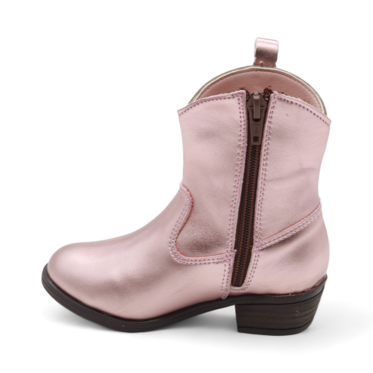 Taylor Girl's Metallic Pink Faux Leather Boots