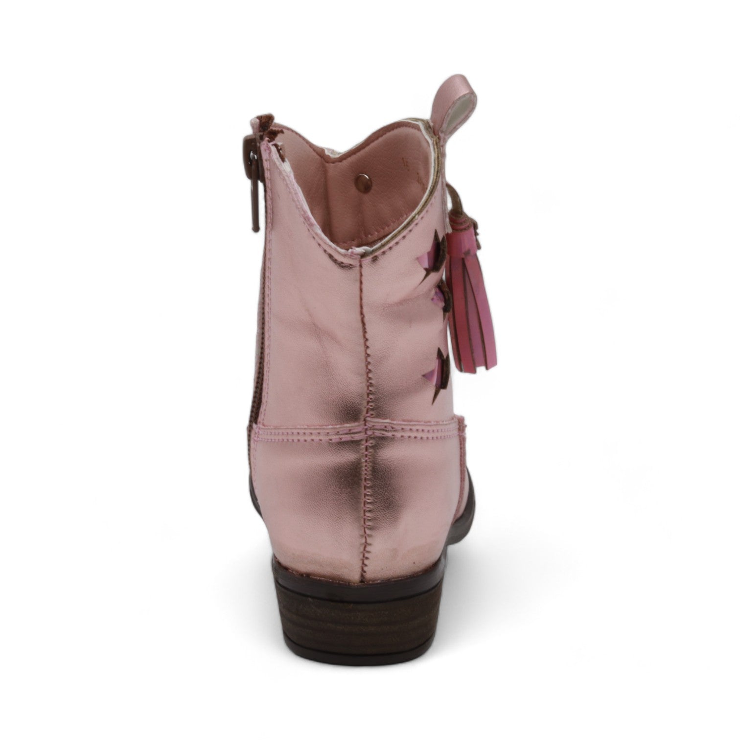 Taylor Girl's Metallic Pink Faux Leather Boots