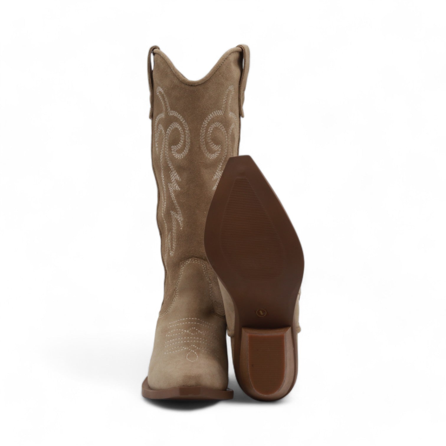 Sheriff Women's Beige Suede Leather Boots