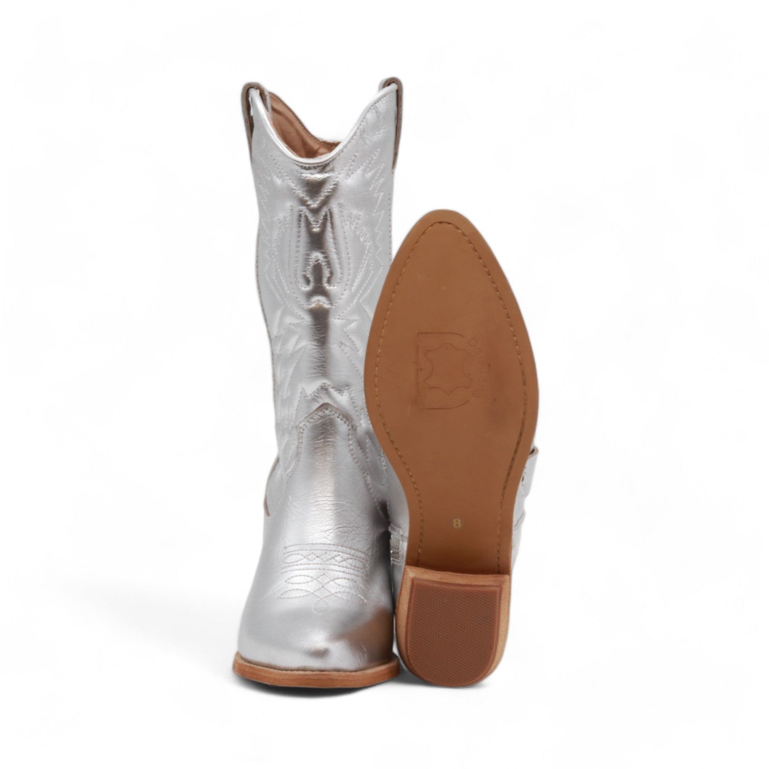 Cowgirl Women's Metallic Silver Leather Boots