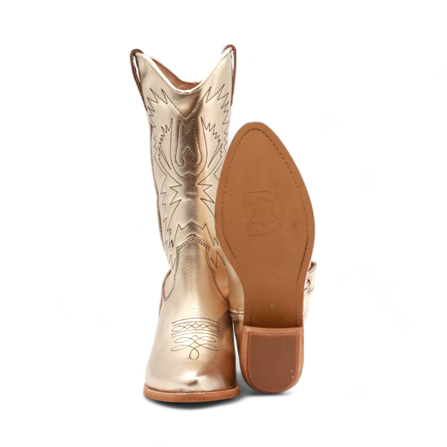 Cowgirl Women's Metallic Gold Leather Boots