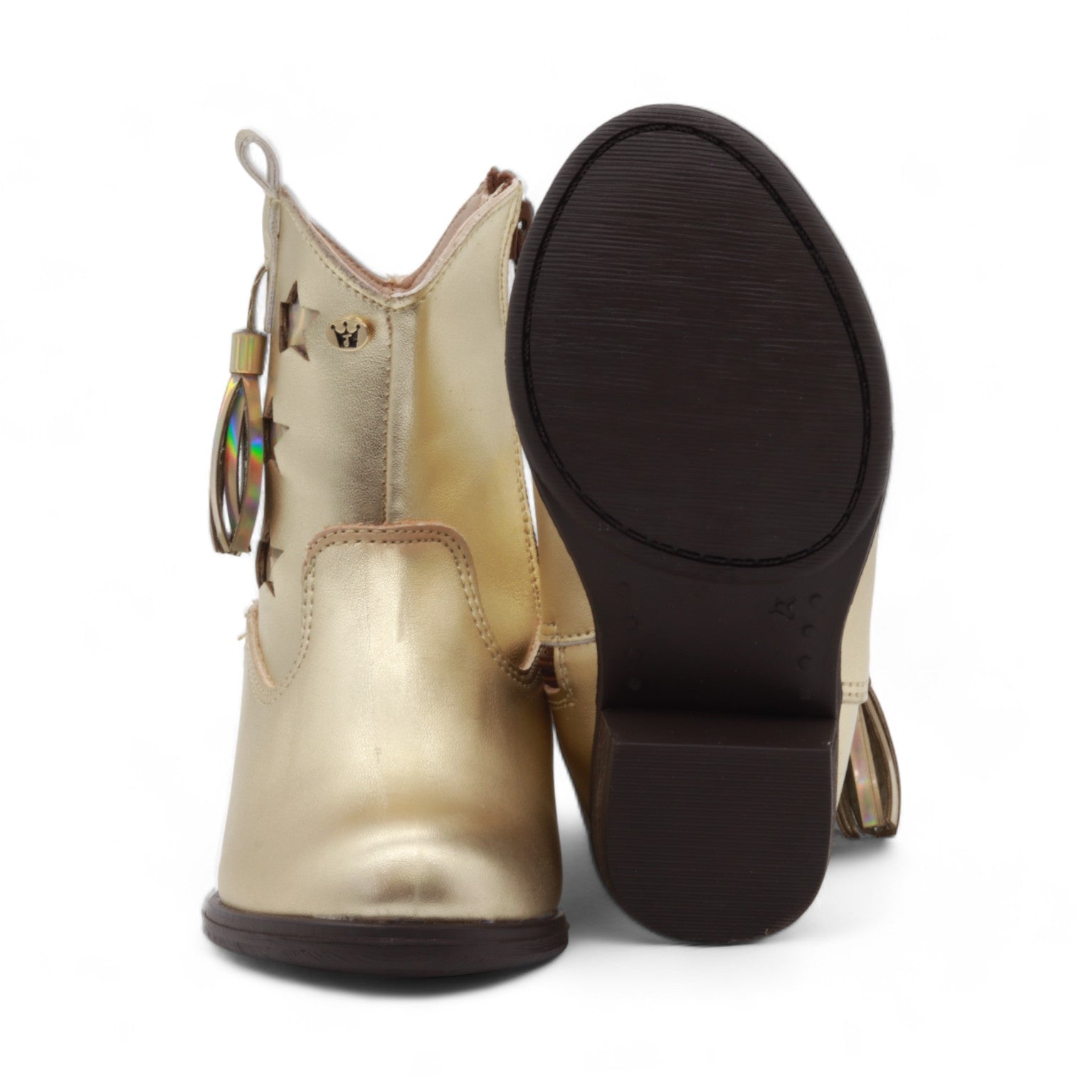 Taylor Girl's Metallic Gold Faux Leather Boots