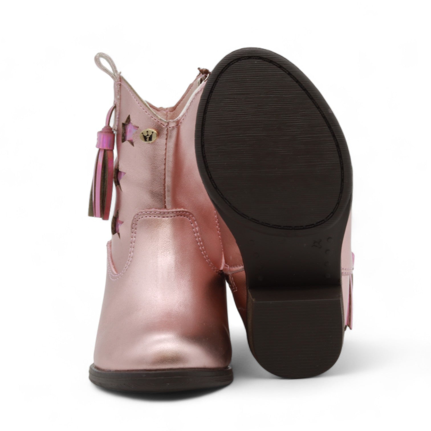 Taylor Girl's Metallic Pink Faux Leather Boots