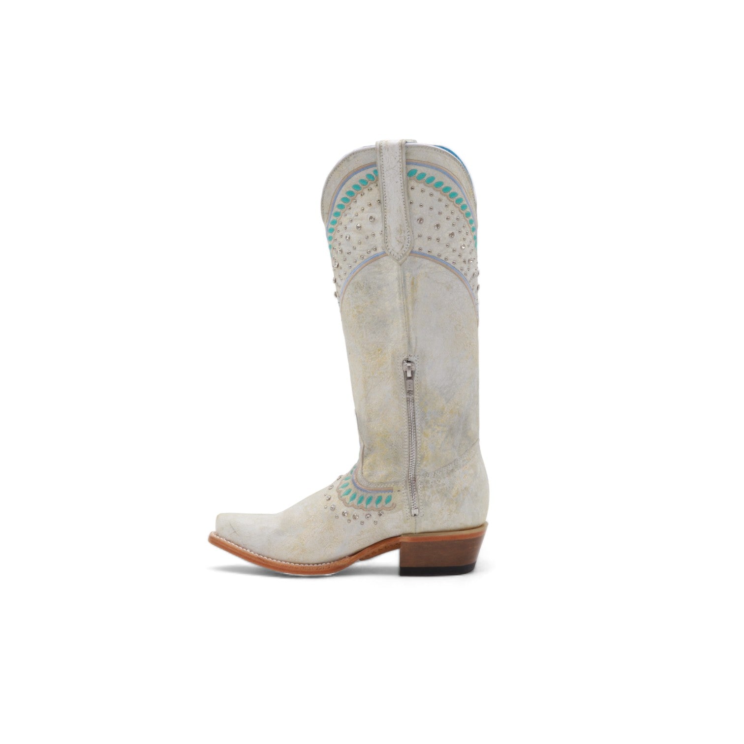 Azalea Women's White Leather Boots