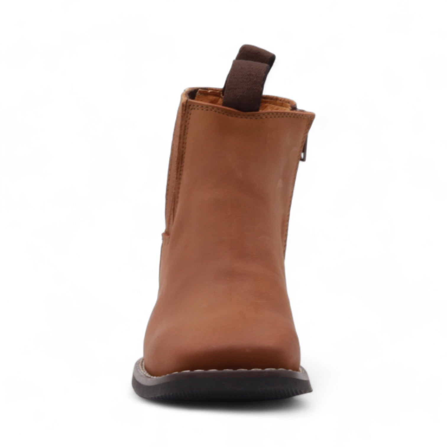 Evan Juniors Camel Leather Short Boots