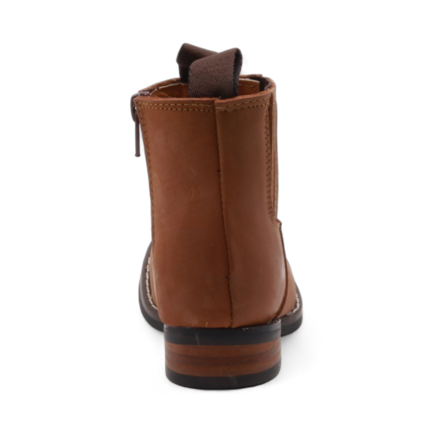 Evan Kids Camel Leather Short Boots