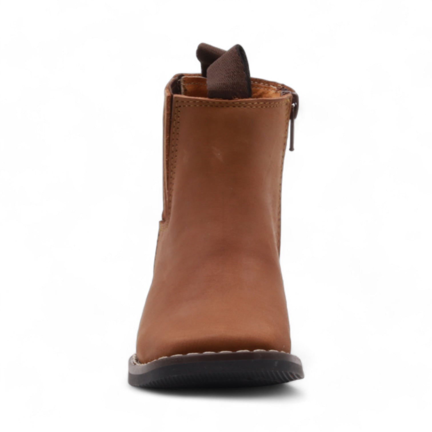 Evan Kids Camel Leather Short Boots