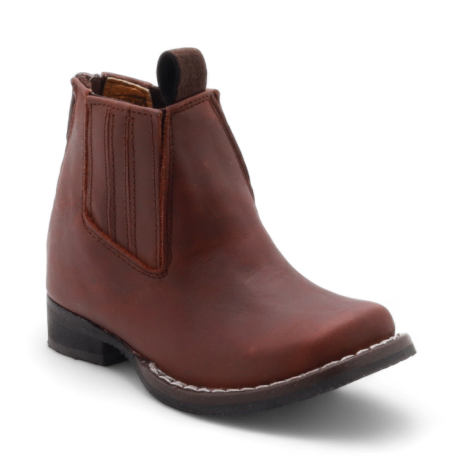 Evan Kids Brown Leather Short Boots