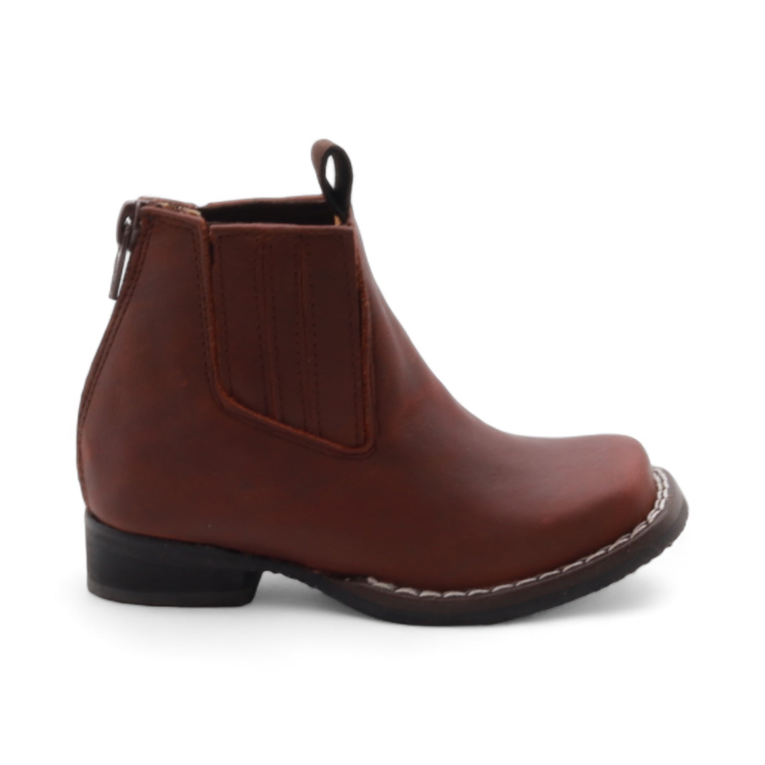 Evan Kids Brown Leather Short Boots