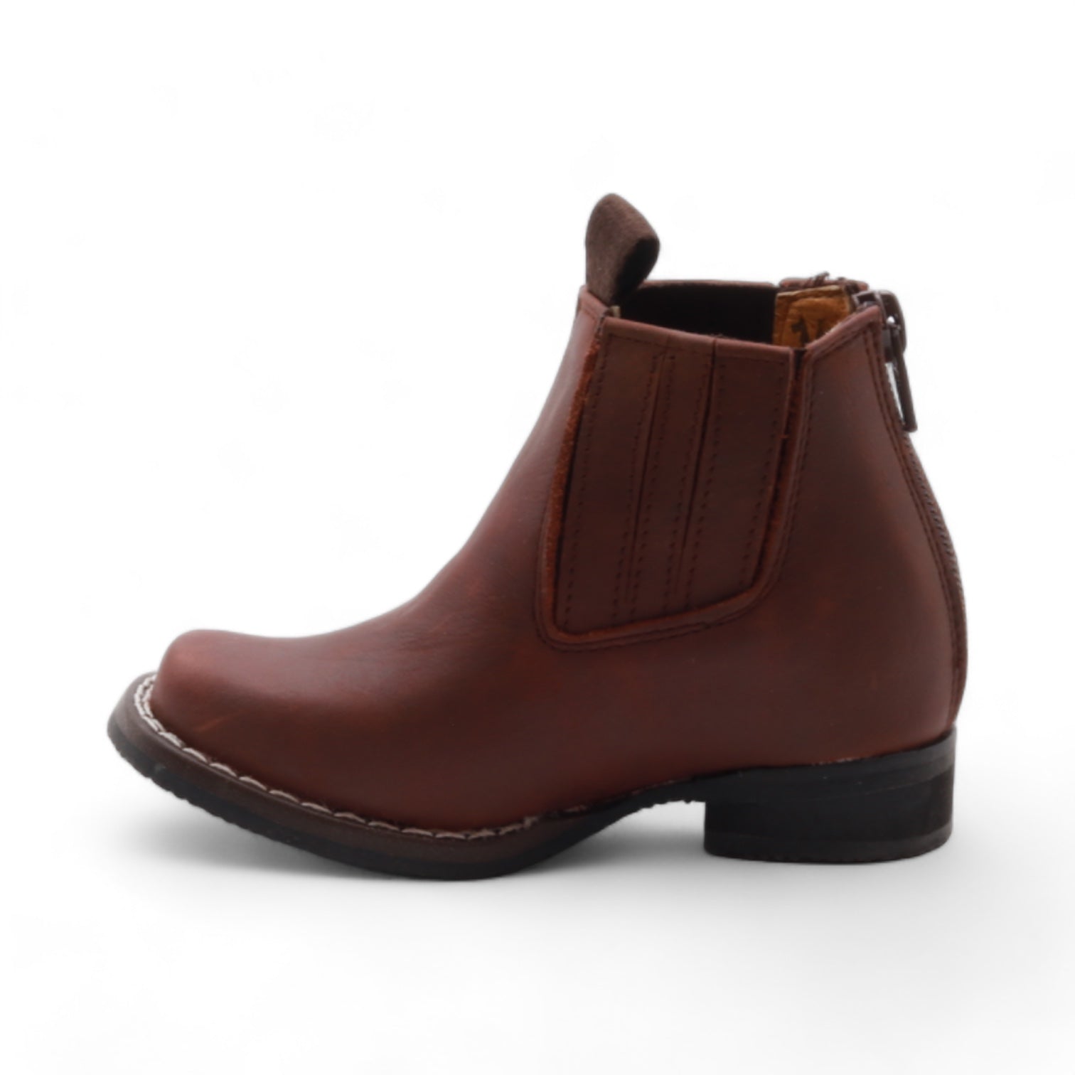 Evan Kids Brown Leather Short Boots